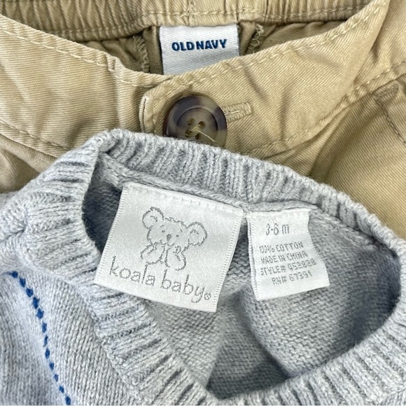 Bundle kids 2 piece 3-6 month khaki pants and vest sweater - Picture 7 of 10